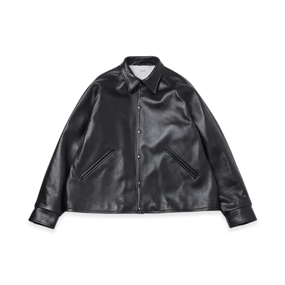 A.PRESSE Leather Coach Jacket "Black"