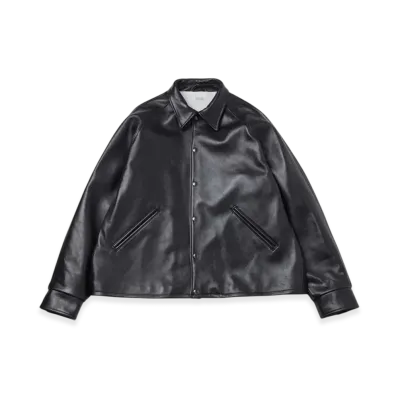 A.PRESSE Leather Coach Jacket "Black"