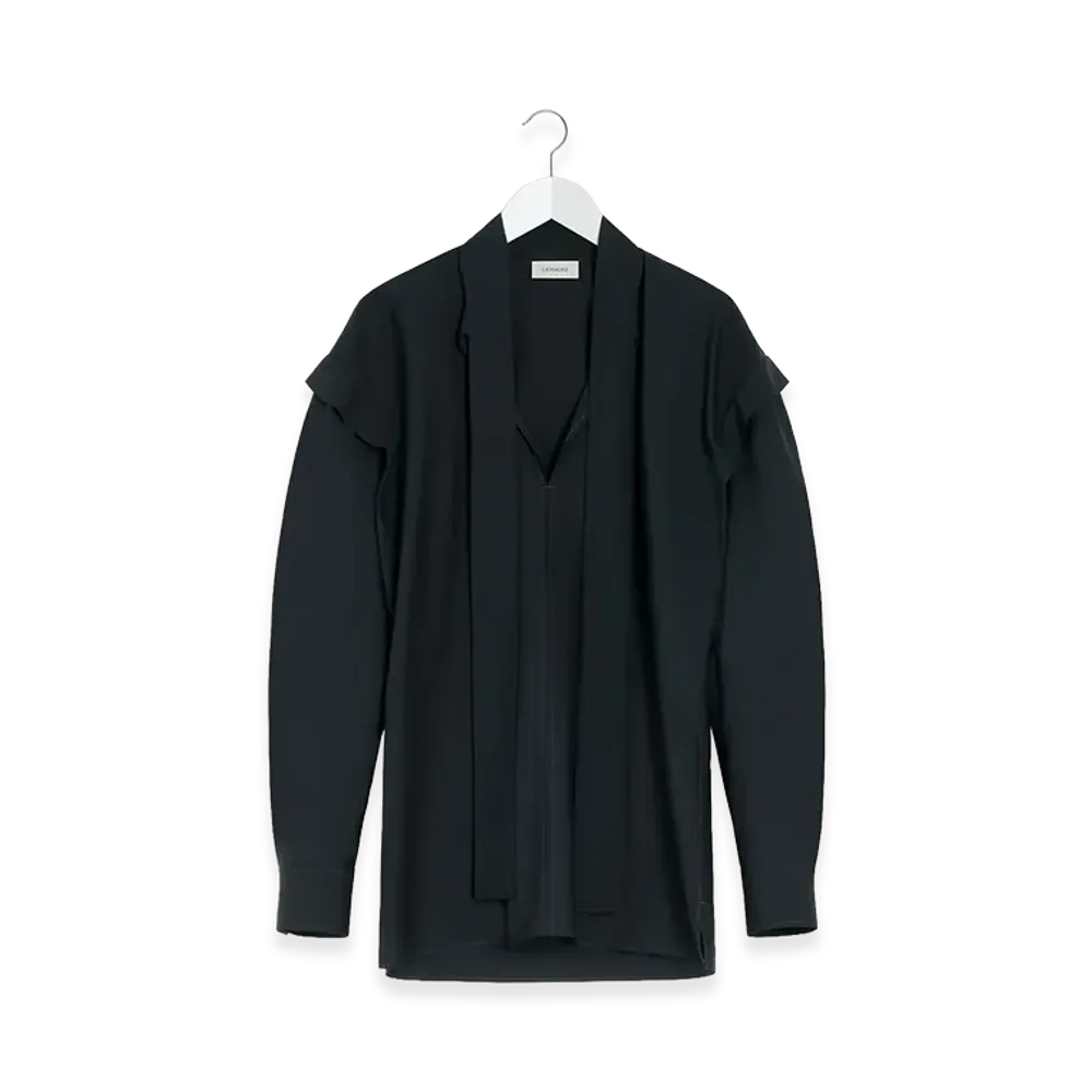 LEMAIRE Women's Ascot Blouse "Squid Ink"
