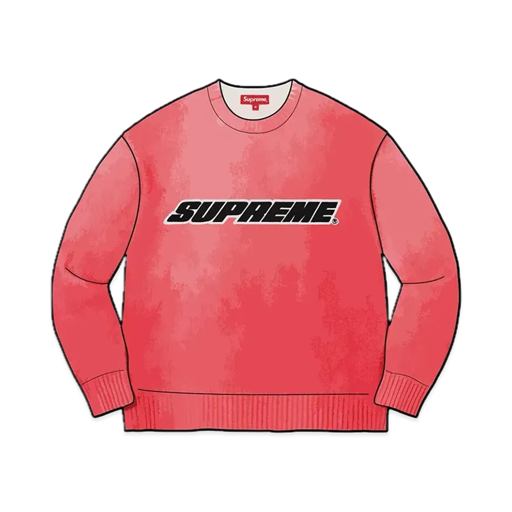 Supreme Printed Washed Sweater "Pink"
