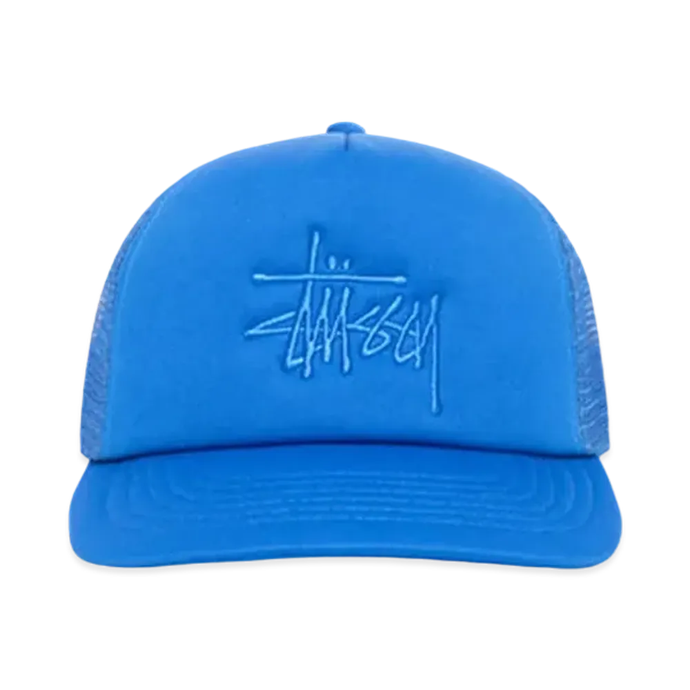 Stussy Trucker Big Basic Snapback "Sport Blue"