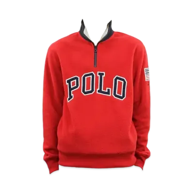 Polo Ralph Lauren Fleece Half Zip Jacket "Red"