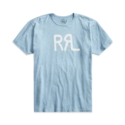 RRL Ralph Lauren Logo Jersey Tee "Blue"
