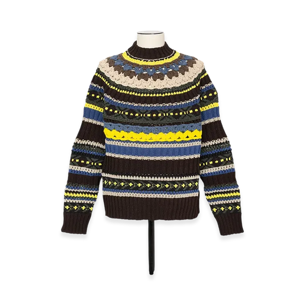 sacai Mix Knit Pullover "Brown"