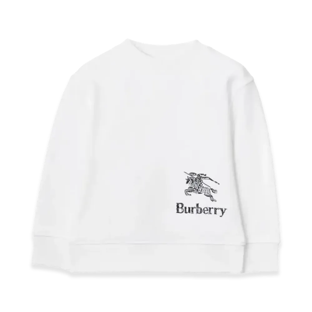 Burberry Kids Embroidered Cotton Sweatshirt "White"