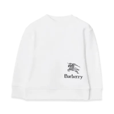 Burberry Kids Embroidered Cotton Sweatshirt "White"