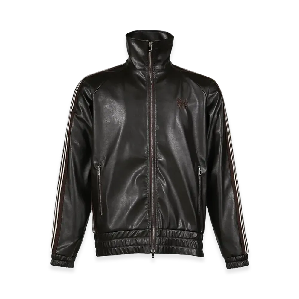 NEEDLES x NUBIAN Track Jacket - Synthetic Leather (Exclusive) "Dark Brown"