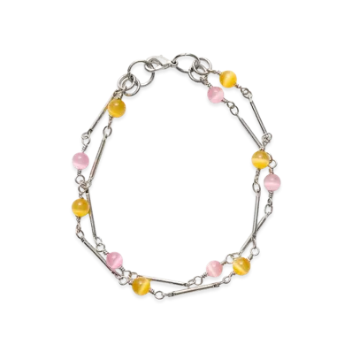 OUR LEGACY Fabricated Pearl Bracelet "Marbled Nectar Brass Link"