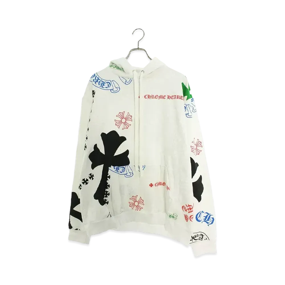 Chrome Hearts Stencil Pattern Print Hoodie Online Exclusive "White/Multi Color"
