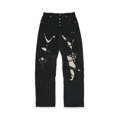 THUG CLUB Burnt Tribal Camo Pants "Black"