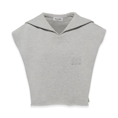 MIU MIU Women's Sleeveless Cotton Sweatshirt "Grey"