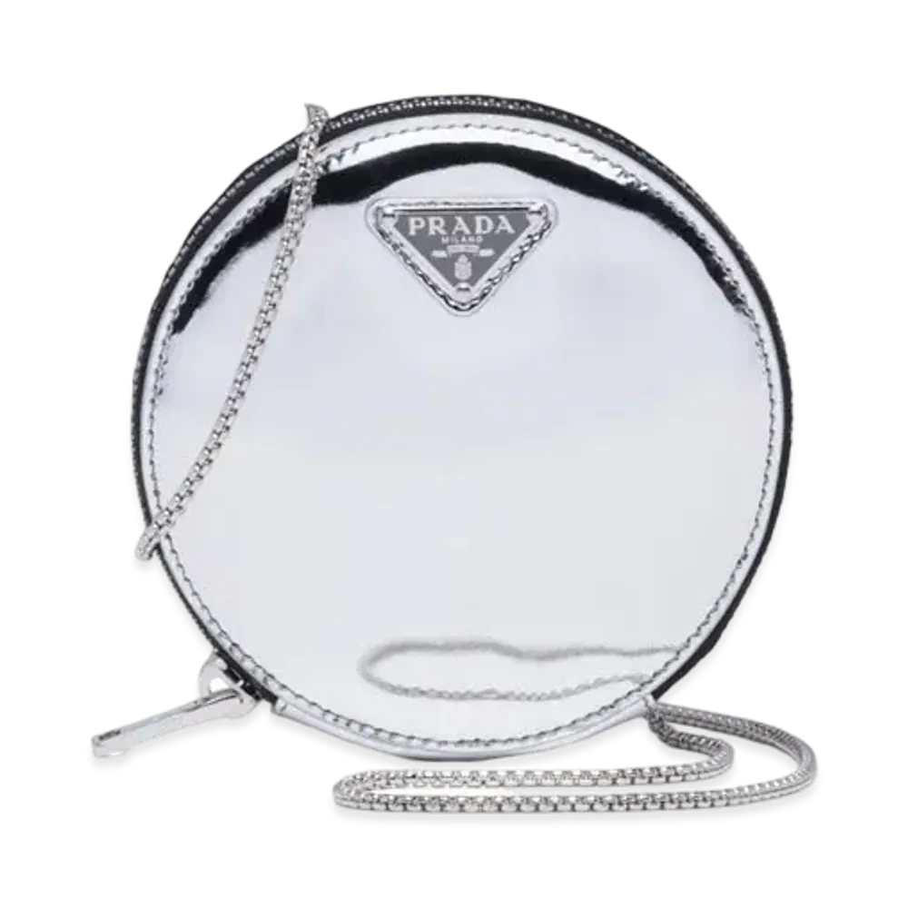 PRADA Brushed Leather Mini-pouch "Silver"