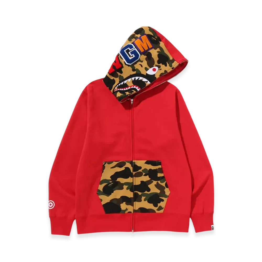 A BATHING APE Shark Full Zip Hoodie "Red"