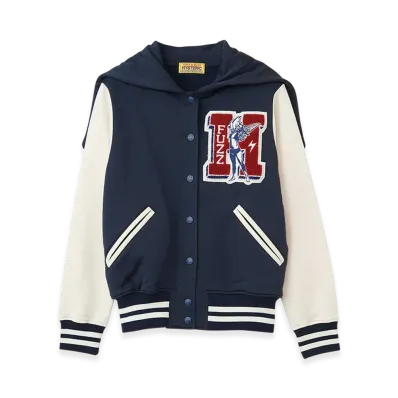 HYSTERIC GLAMOUR Hysteric Fuzz Varsity Jacket Women "Navy"