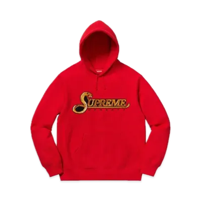 Supreme Sequin Viper Hooded Sweatshirt "Red"