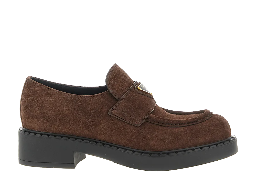 PRADA Women's Chocolate Loafers "Brown"