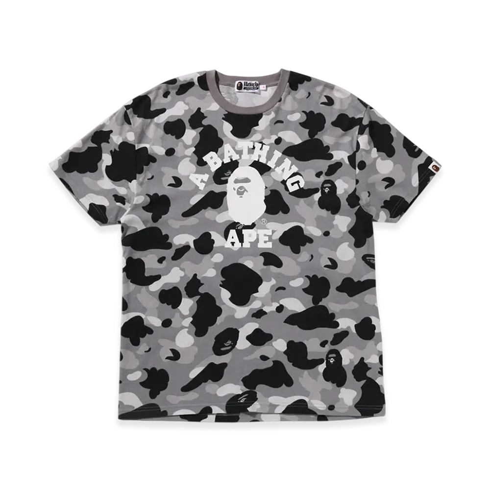 A BATHING APE 1st Camo College Oversized Tee "Gray"