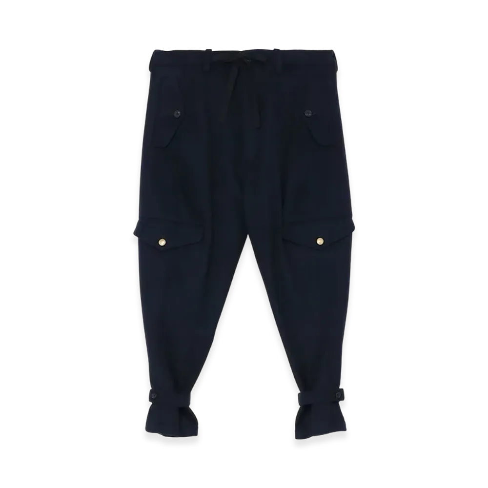 S'YTE Wool Beaver Hem Belt Military Pants "Navy"
