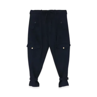 S'YTE Wool Beaver Hem Belt Military Pants "Navy"