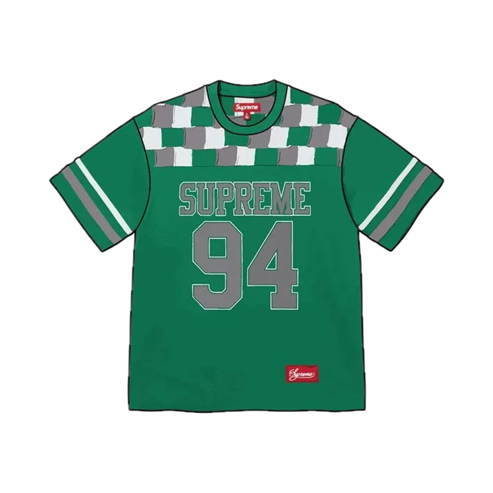 Supreme Patchwork Yoke Football Top "Green"