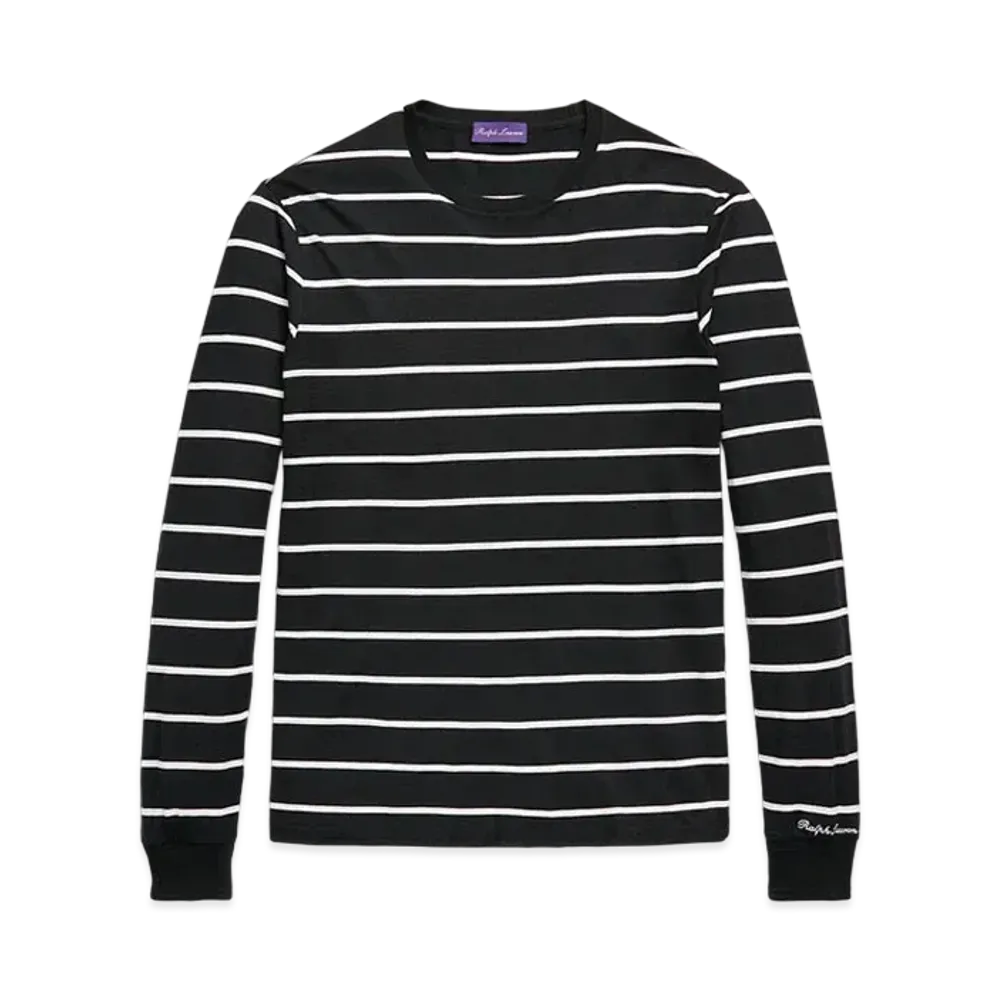 Ralph Lauren Purple Label Striped Lyle Long-Sleeve Tee "Black"