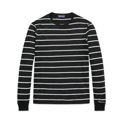 Ralph Lauren Purple Label Striped Lyle Long-Sleeve Tee "Black"