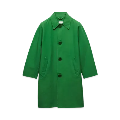 PRADA Men's Single-Breasted Cotton Coat "Green"