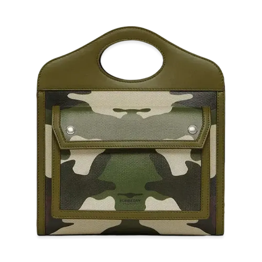 Burberry Mini Camouflage Print Canvas Pocket Bag "Multicolour"