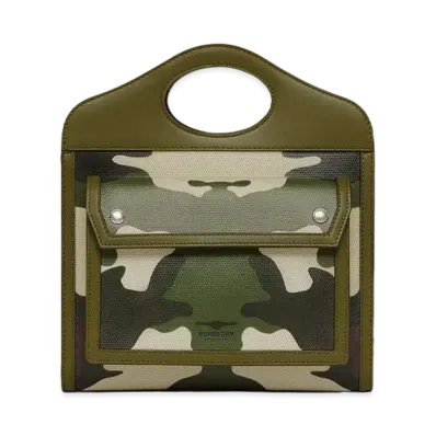 Burberry Mini Camouflage Print Canvas Pocket Bag "Multicolour"
