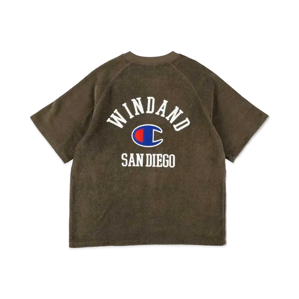 WIND AND SEA x Champion S/S Pile Raglan T-shirt "Coyote"