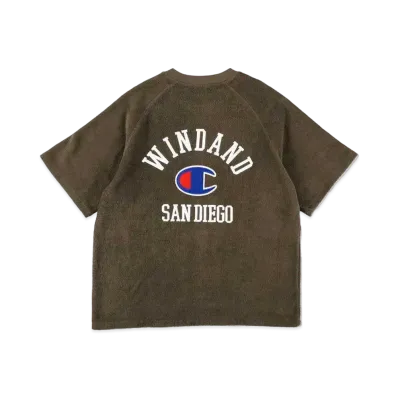 WIND AND SEA x Champion S/S Pile Raglan T-shirt "Coyote"