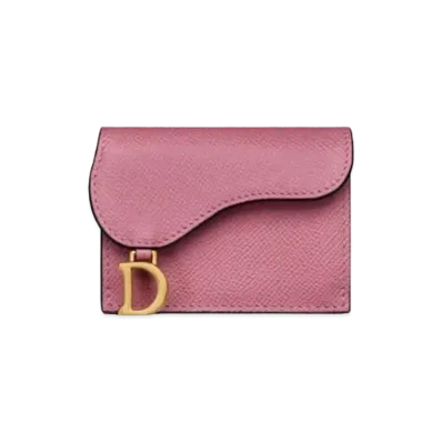 Dior Saddle Medium Compact Wallet Grained Calfskin "Lavender"