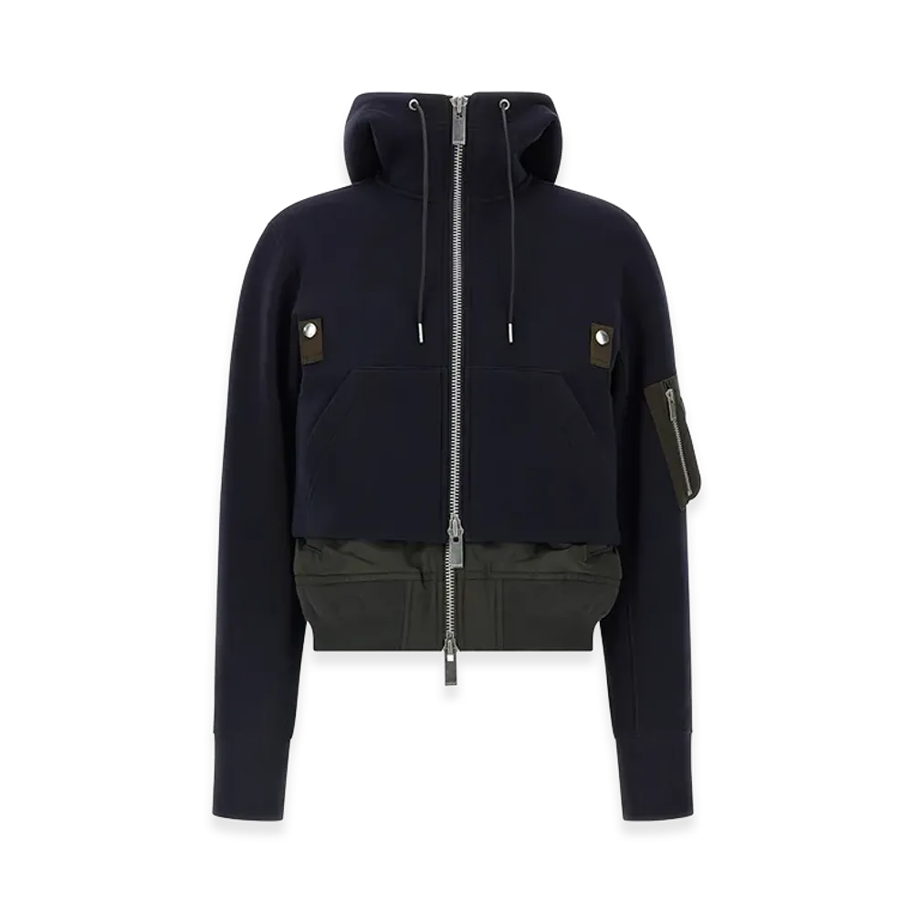 sacai Women's sponge Bomber Jacket "Navy/Khaki"