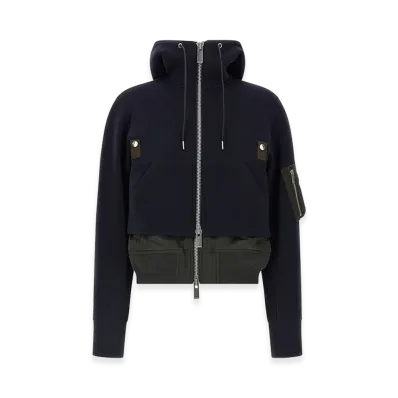 sacai Women's sponge Bomber Jacket "Navy/Khaki"