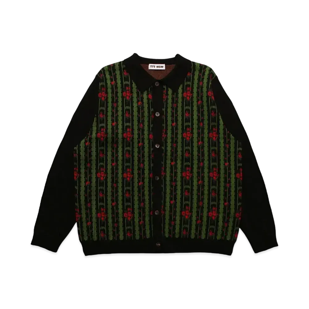TTT MSW Flower Jacquard Knit Cardigan "Black"