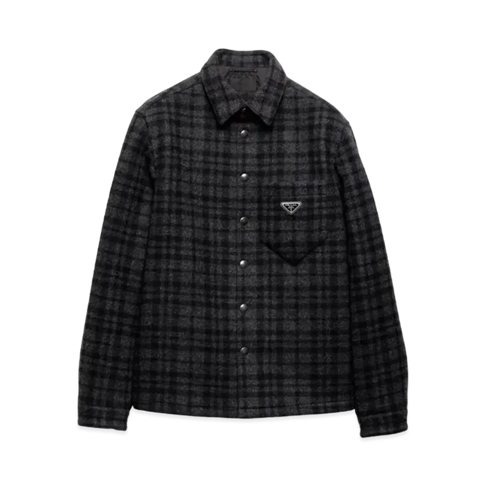 PRADA Men's Wool Shirt "Dark Gray"
