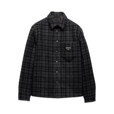 PRADA Men's Wool Shirt "Dark Gray"