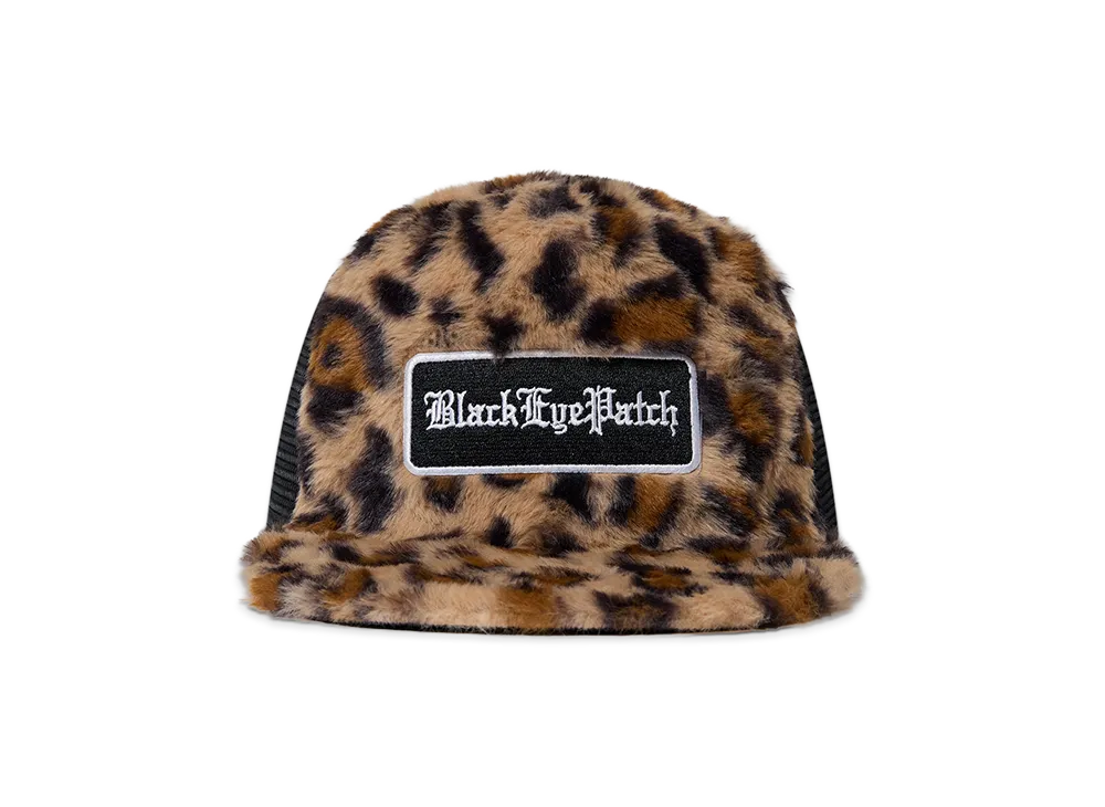 BlackEyePatch Faux Fur Leopard Patterned Trucker Cap "Leopard"