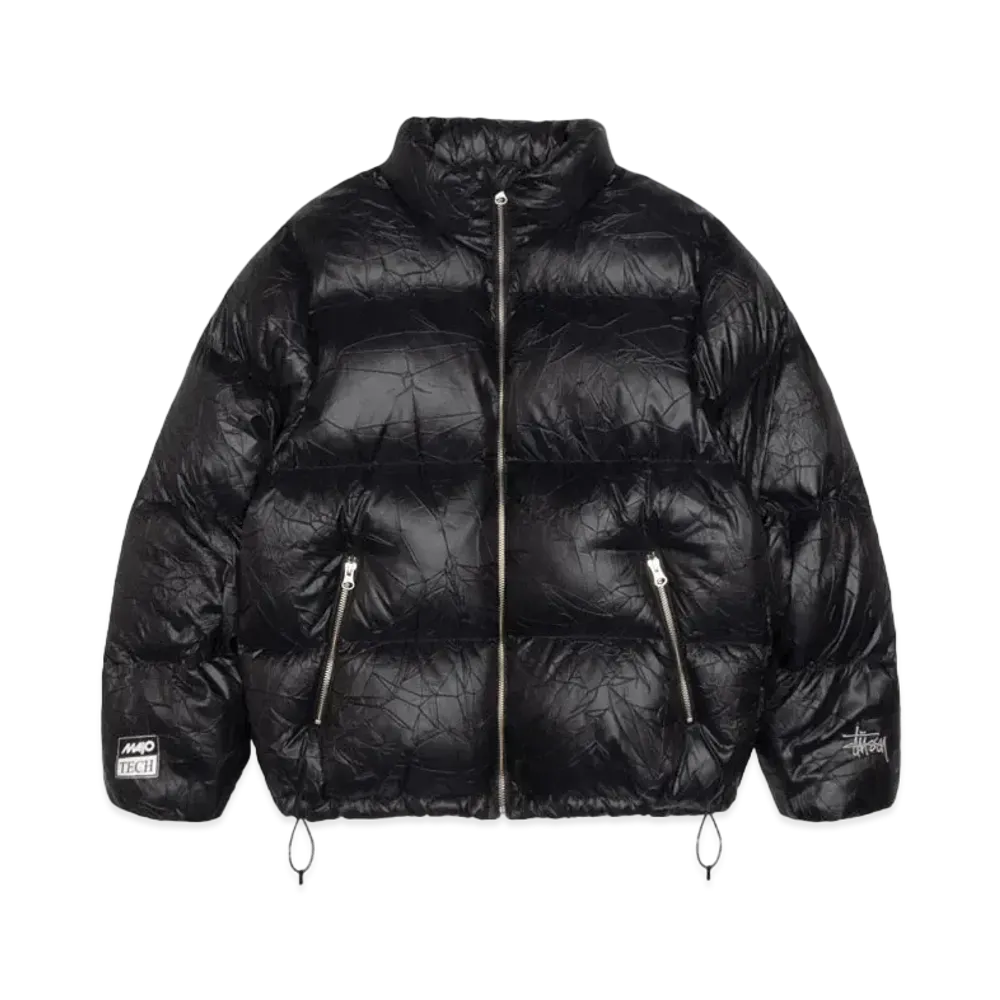 Stussy Down Puffer Wrinkled Nylon "Black"