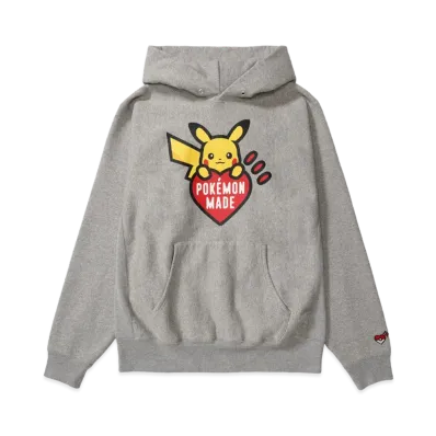 HUMAN MADE x Pokemon Made Heavyweight Hoodie (Pikachu) "Gray"