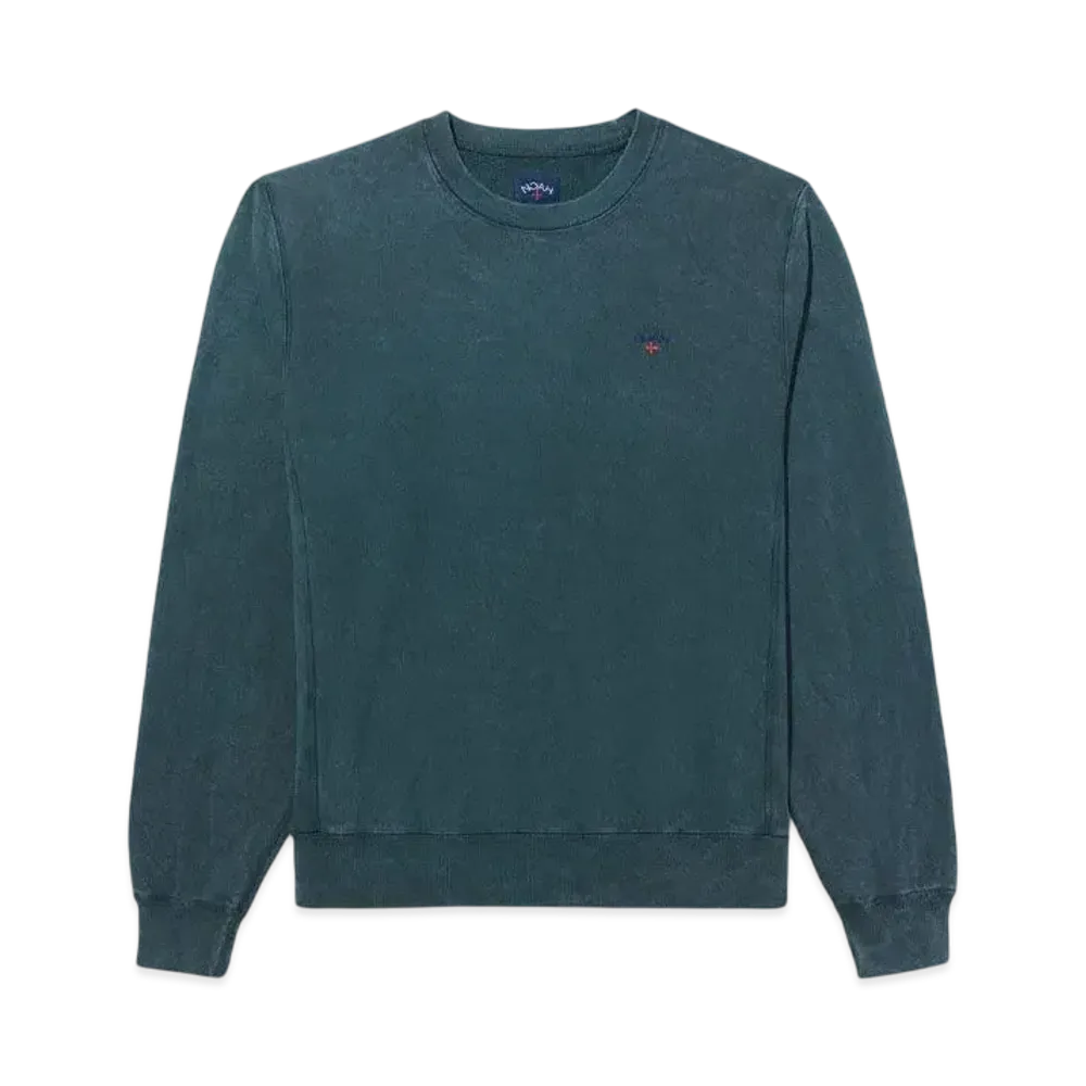 Noah Salt Wash Crewneck "Forest Green"