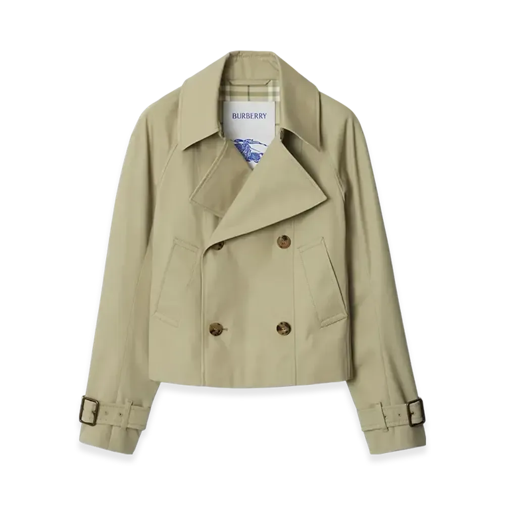 Burberry Cotton Blend Trench Jacket "Skylark"