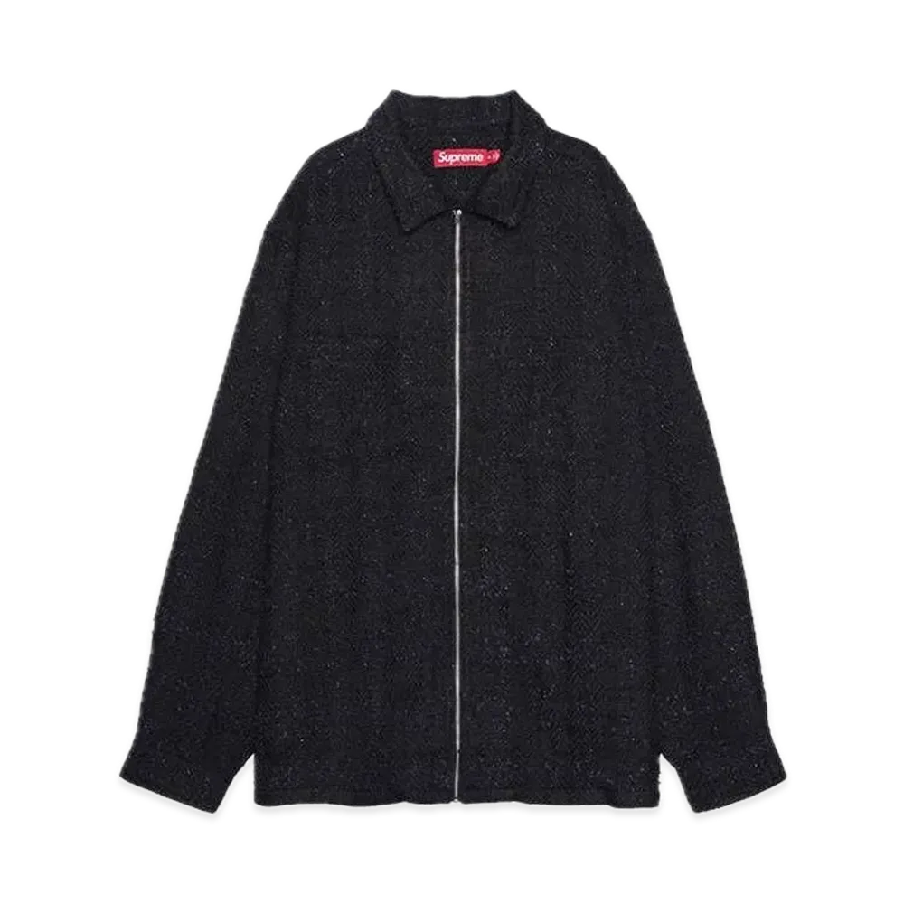 Supreme Boucle Zip Up Shirt "Black"