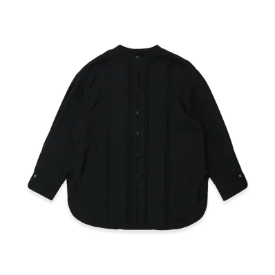 T.T Taiga Takahashi Women's Pin Tuck Stand Collar Blouse "Black"