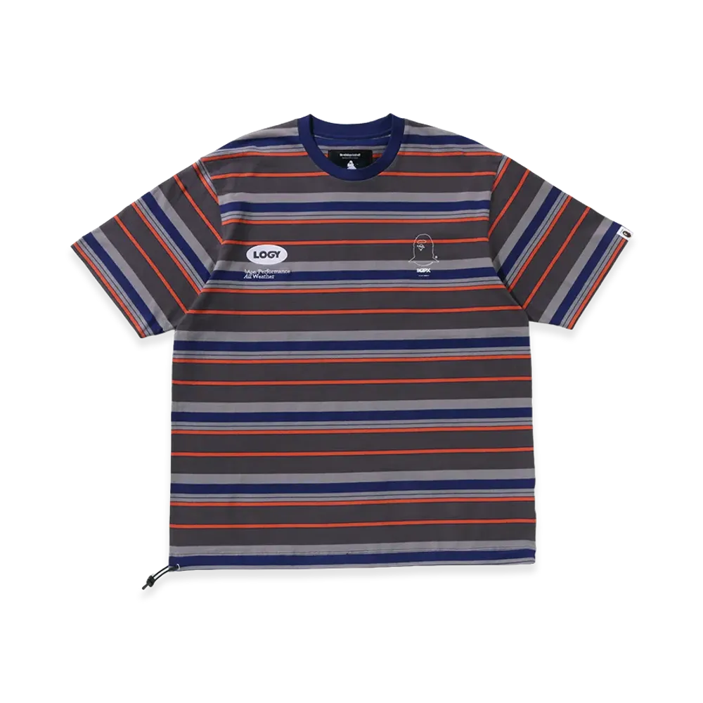 A BATHING APE x KAZUKI KURAISHI Multi Stripe SS Tee "Charcoal"
