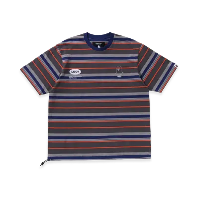 A BATHING APE x KAZUKI KURAISHI Multi Stripe SS Tee "Charcoal"