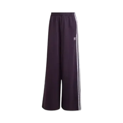 adidas 3-Stripes Loose French Terry Wide Leg Pants "Aurora Black"