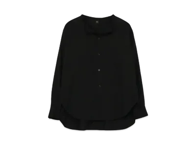 Yohji Yamamoto Y's TWILL CUT OUT COLLAR BLOUSE "Black"