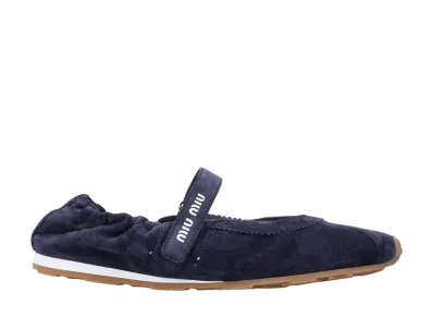 MIU MIU Women's Midnight Suede Ballerinas "Blue"