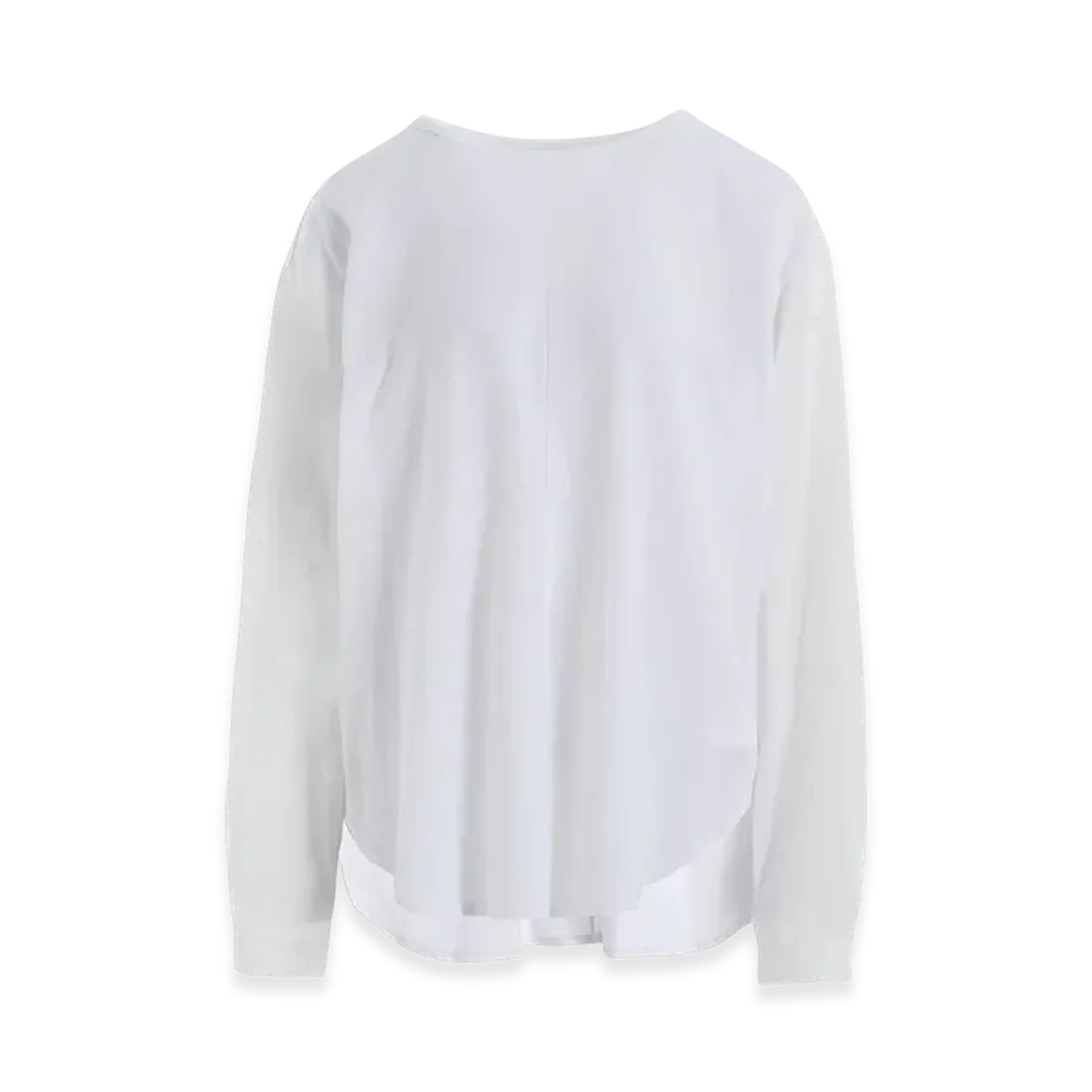 Y's Cotton Lawn Cut&Sewn Combination Pullover "Off White"